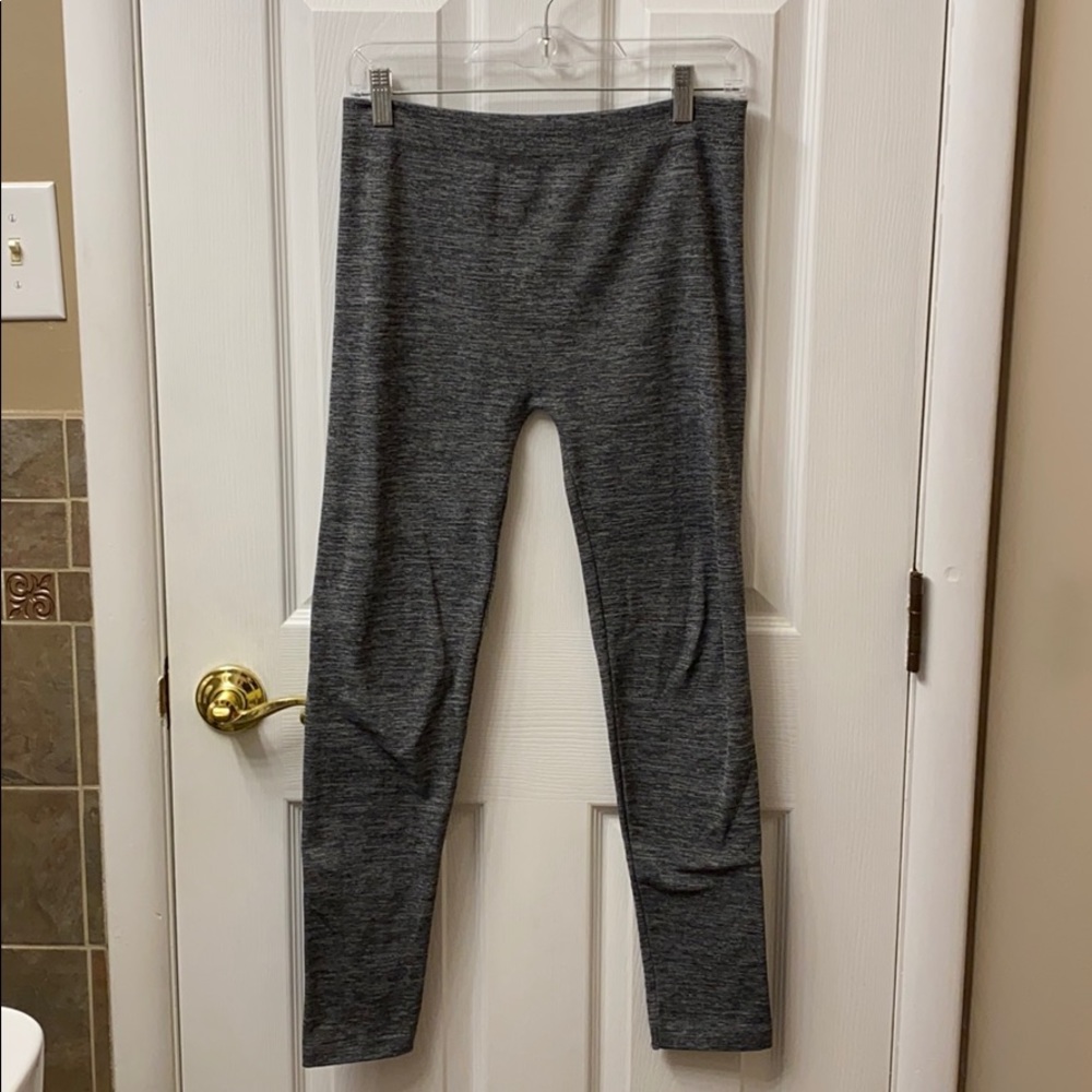 Fleece-Lined Gray Maternity Leggings